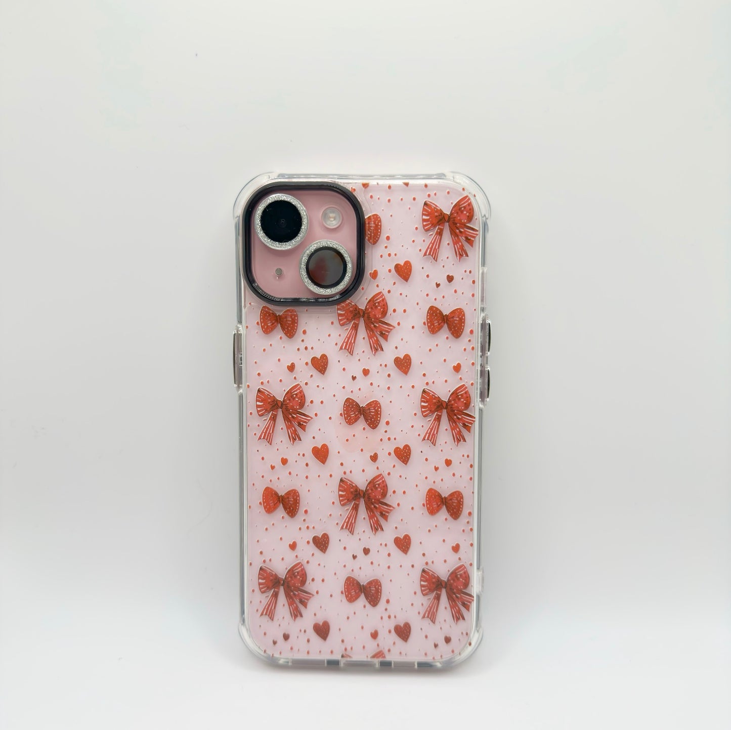 BanaBerry Hand-printed Glittery Bow & Heart iPhone Case