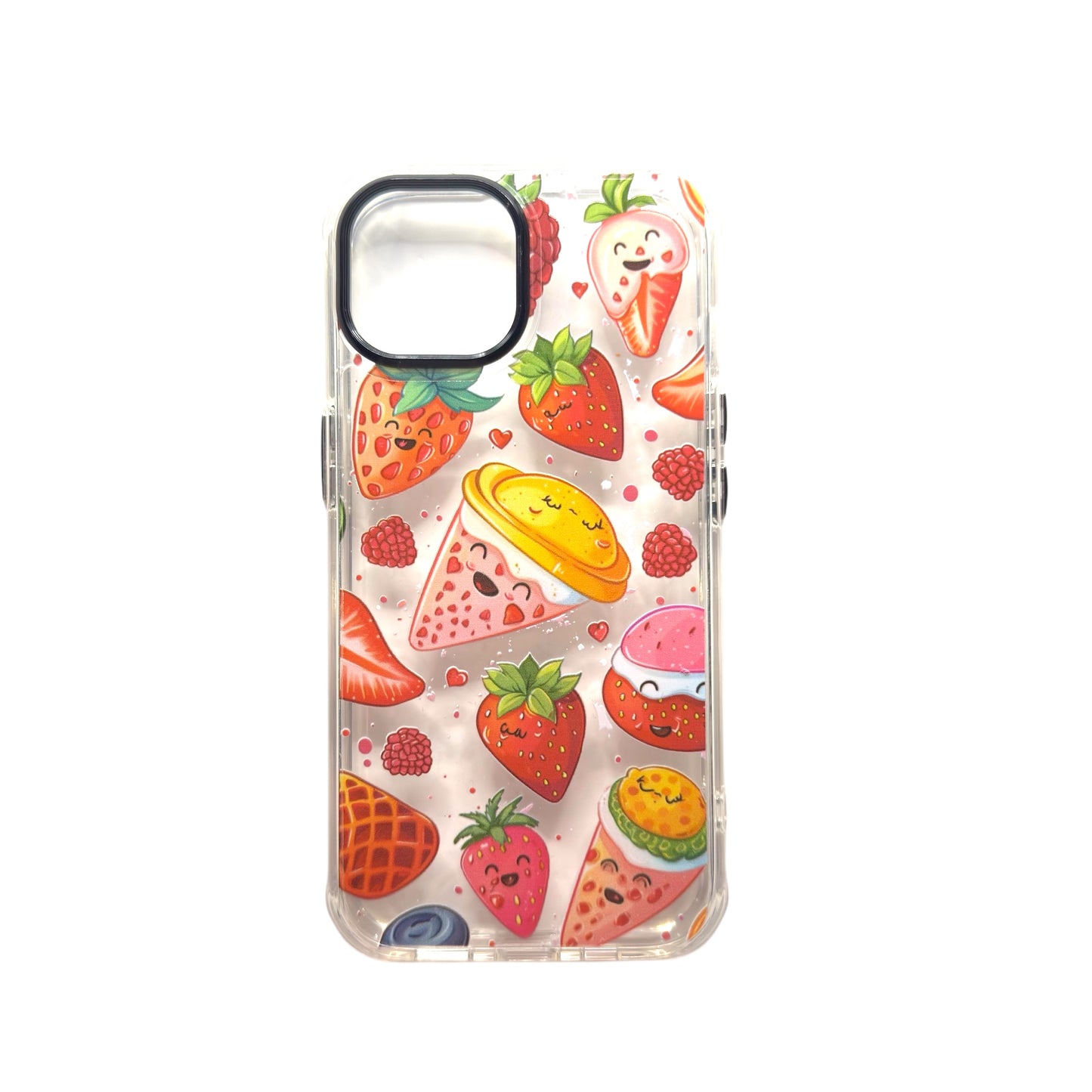BanaBerry Strawberry Pizza Clear Phone Case – Fun & Unique Customize Designed and Printed!