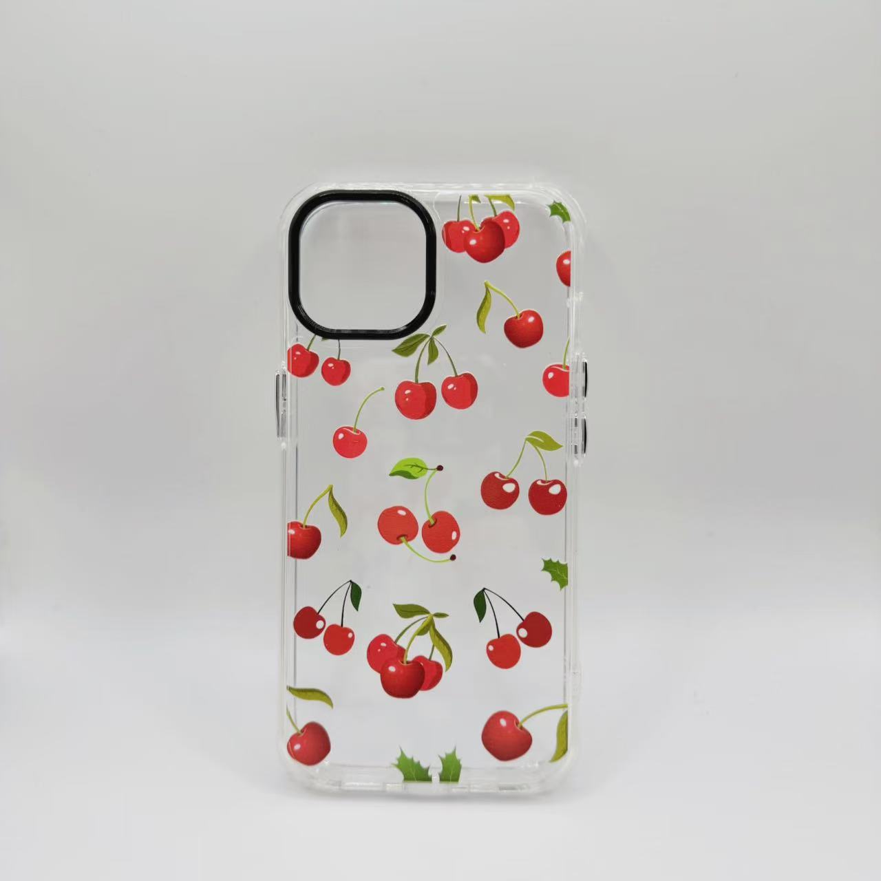 BanaBerry Handcrafted Clear Cherry Pattern Phone Case